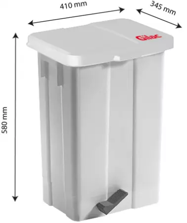 POUBELLE PEDALE 50 L COUV  BLANC
