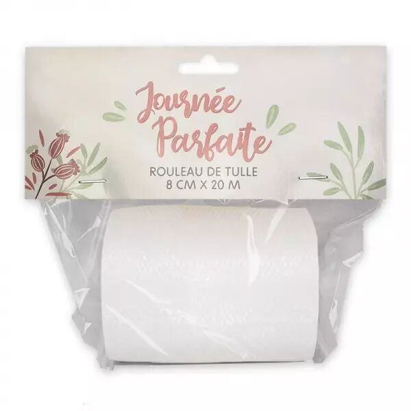 Rouleau de tulle 8cm x 20m BLANC