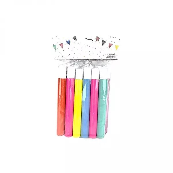 Sachet 12 sarbacanes multicolores s�curis�es - Happy color