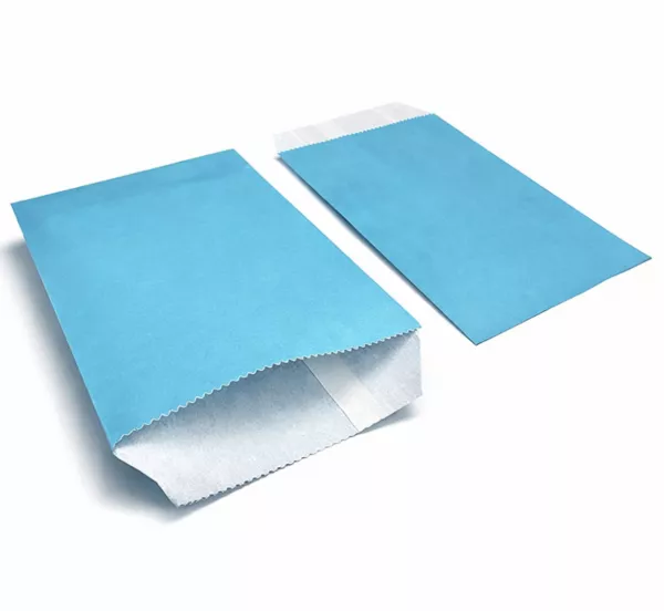 Sachet KRAFT Blanc Uni Bleu clair 7x12
