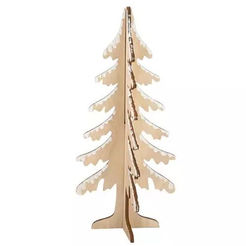 Sapin 3D en Bois et Blanc 29x13cm - � Assembler