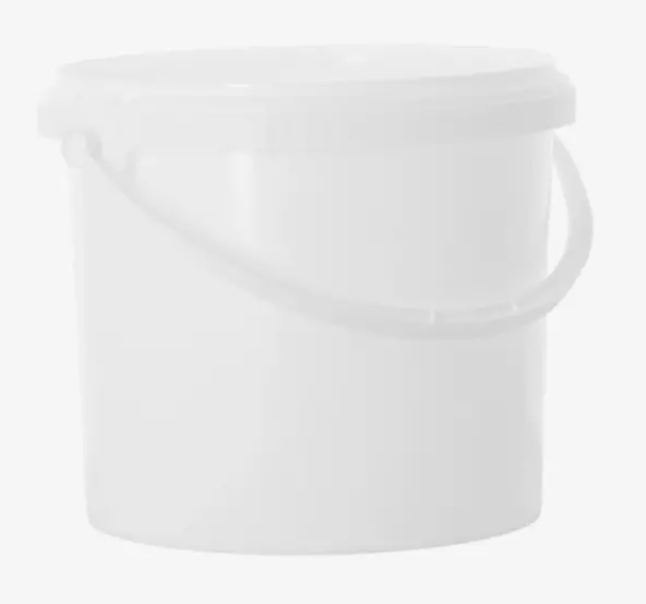 SCEAU BLANC + COUVERCLE 5L ANSES PLASTIQUES