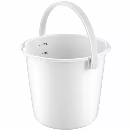 SEAU ROND AVEC ANSE 12L BLANC