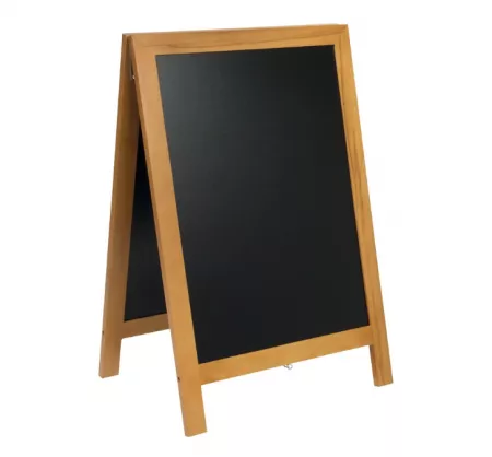 Securit&reg; Panneau trottoir  \ Deluxe\  - Teck - Bois  finition h&eacute;v&eacute;a laqu&eacute; -  55x85cm