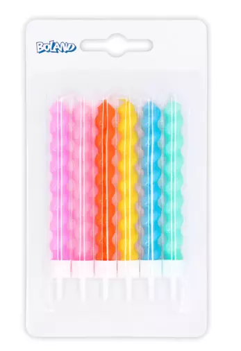 Set 6 Bougies Swirl pastel sur porteur