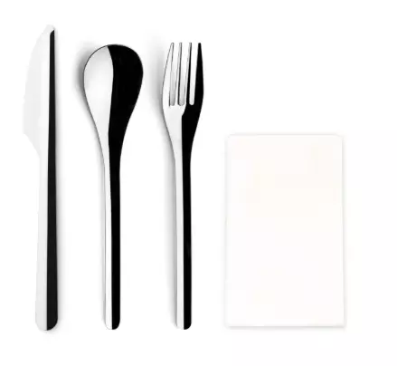 SET COUTEAU TABLE/CUILL�RE TABLE/FOURCHETTE TABLE + SERVIETTE BROOKLYN 18 %