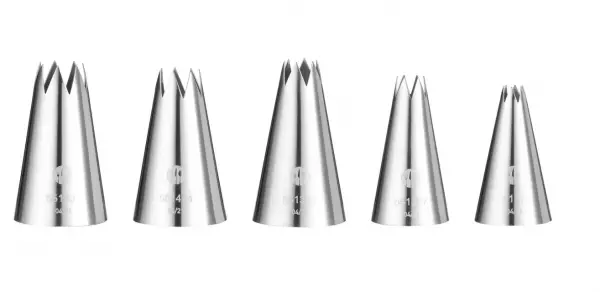 SET DE 5 DOUILLES DENTELEE