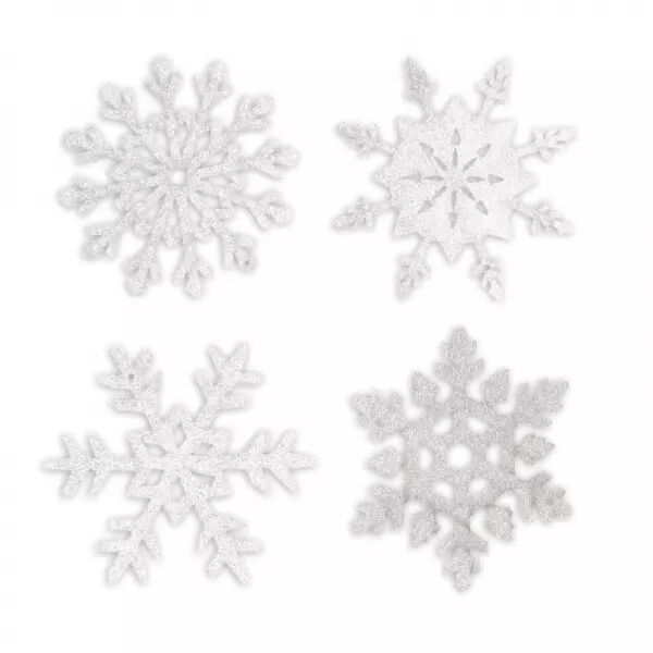 SET DE 8FLOCON ARGENTES 15 CM 
