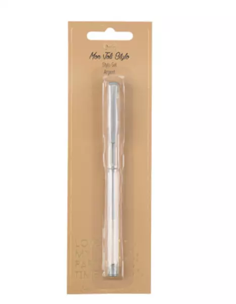 STYLO GEL ARGENT POINTE FINE 