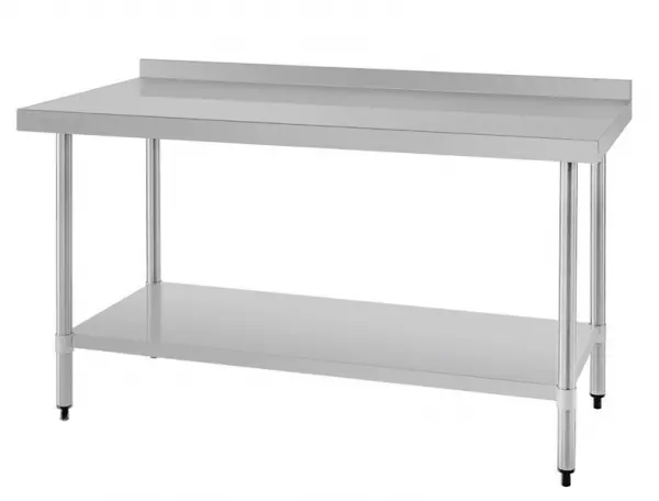 Table de pr�paration avec rebord en acier inoxydable Vogue 1500 x 600mm