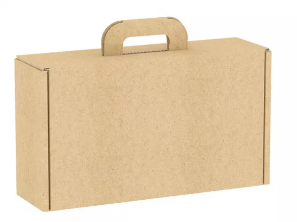 Valisette carton kraft rectangle 33x18,5x9,5 cm