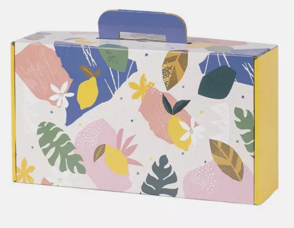 Valisette carton rectangle JARDIN D\'AGRUMES 33x18,5x9,5