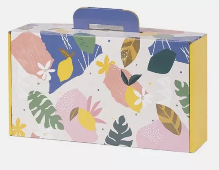 Valisette carton rectangle JARDIN D\'AGRUMES 33x18,5x9,5